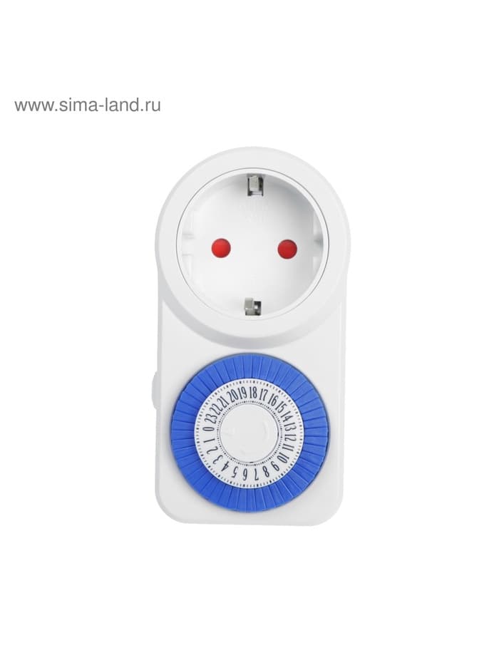 Таймер розеточный механический Luazon Lighting, 16 A, интервал 30 минут, 220 В, суточный
