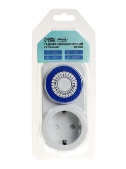 Таймер розеточный механический Luazon Lighting, 16 A, интервал 30 минут, 220 В, суточный