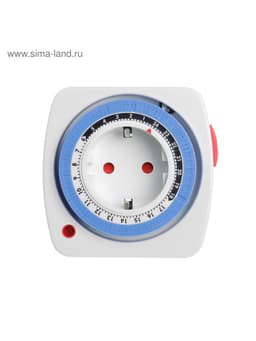 Таймер розеточный механический, Luazon Lighting, 16 A, интервал 15 минут, 220 В, суточный