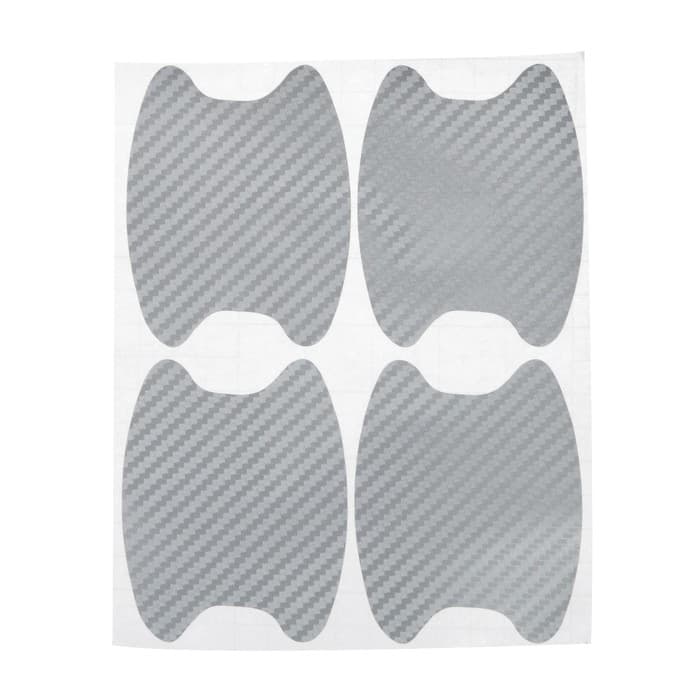 Защитная пленка под ручки дверей, 3D карбон, 5×6.8 см, хром, набор 4 шт.