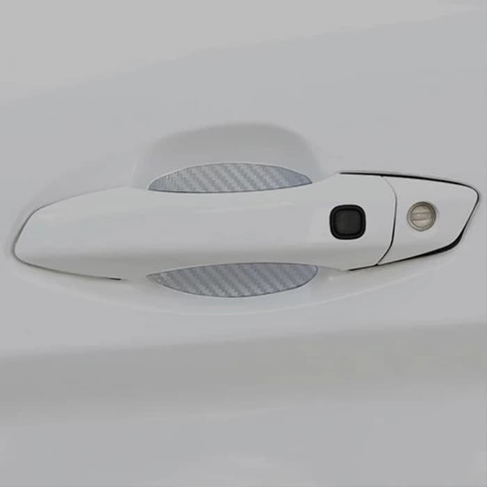 Защитная пленка под ручки дверей, 3D карбон, 5×6.8 см, хром, набор 4 шт.