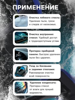 Щетка для чистки автомобильных стекол, 39 см, синий EQ-01