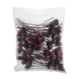 Выключатель клавишный, провод 10 см, красный, набор 10 шт.