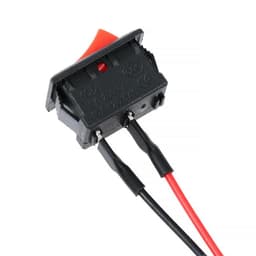 Выключатель клавишный, провод 10 см, красный, набор 10 шт.