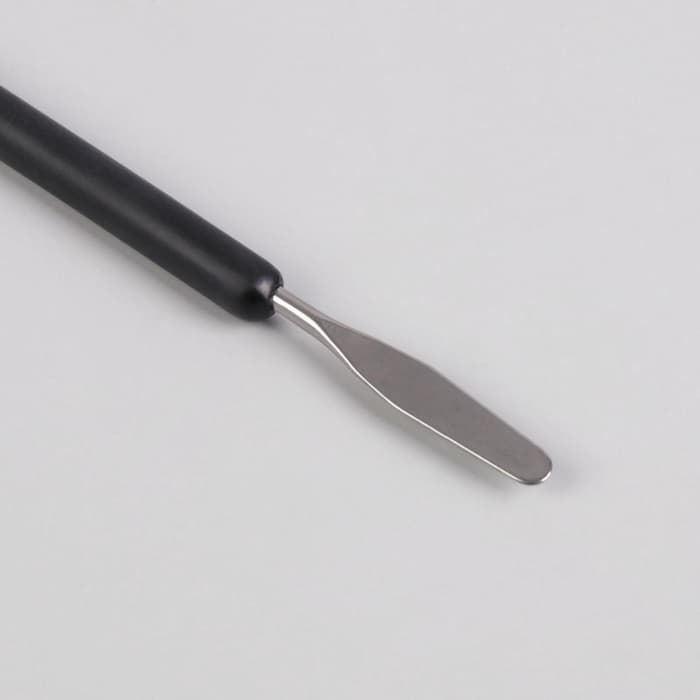 Кисть шпатель для акрил-геля, лепесток, 18 см, 5×17 мм, чёрная