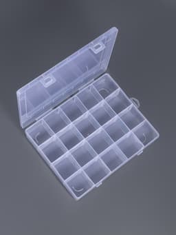 Органайзер для хранения мелочей, передвижные ячейки, 20 ячеек, 20.8×17.5×4 см, прозрачный