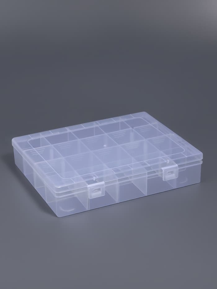 Органайзер для хранения мелочей, передвижные ячейки, 20 ячеек, 20.8×17.5×4 см, прозрачный