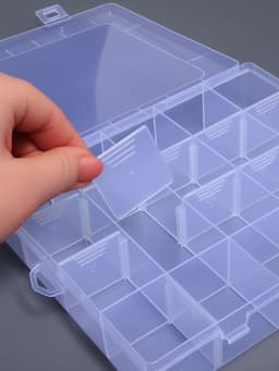 Органайзер для хранения мелочей, передвижные ячейки, 20 ячеек, 20.8×17.5×4 см, прозрачный