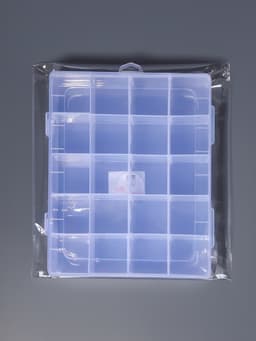 Органайзер для хранения мелочей, передвижные ячейки, 20 ячеек, 20.8×17.5×4 см, прозрачный