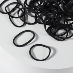 Силиконовые резинки для волос, набор - 800 (± 50) шт., d=1.5 см, 50 г, чёрная