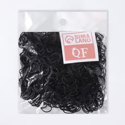 Силиконовые резинки для волос, набор - 800 (± 50) шт., d=1.5 см, 50 г, чёрная