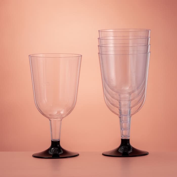 Бокал пластиковый одноразовый для вина, 200 мл, прозрачный, МИКС