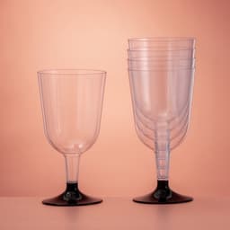 Бокал пластиковый одноразовый для вина, 200 мл, прозрачный, МИКС