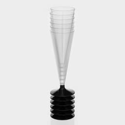 Фужер пластиковый одноразовый для шампанского «Конус», 150 мл, прозрачный, ножка МИКС