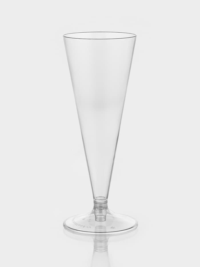 Фужер пластиковый одноразовый для шампанского «Конус», 150 мл, прозрачный, ножка МИКС