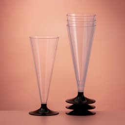 Фужер пластиковый одноразовый для шампанского «Конус», 150 мл, прозрачный, ножка МИКС