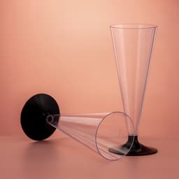 Фужер пластиковый одноразовый для шампанского «Конус», 150 мл, прозрачный, ножка МИКС