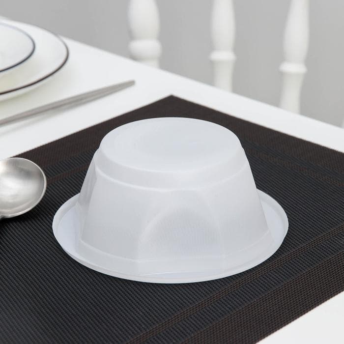 Тарелка одноразовая суповая, 600 мл, пластик, белая