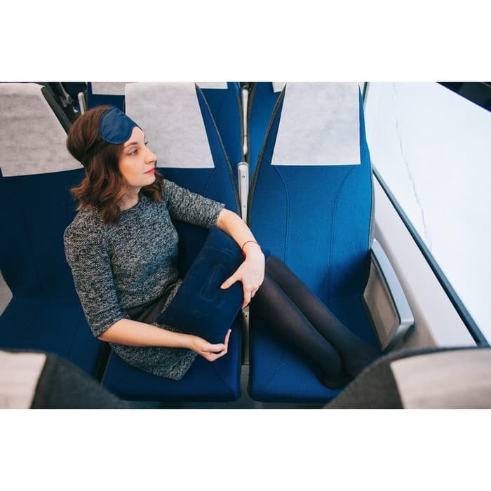 Подушка дорожная, надувная, 38×24 см, МИКС