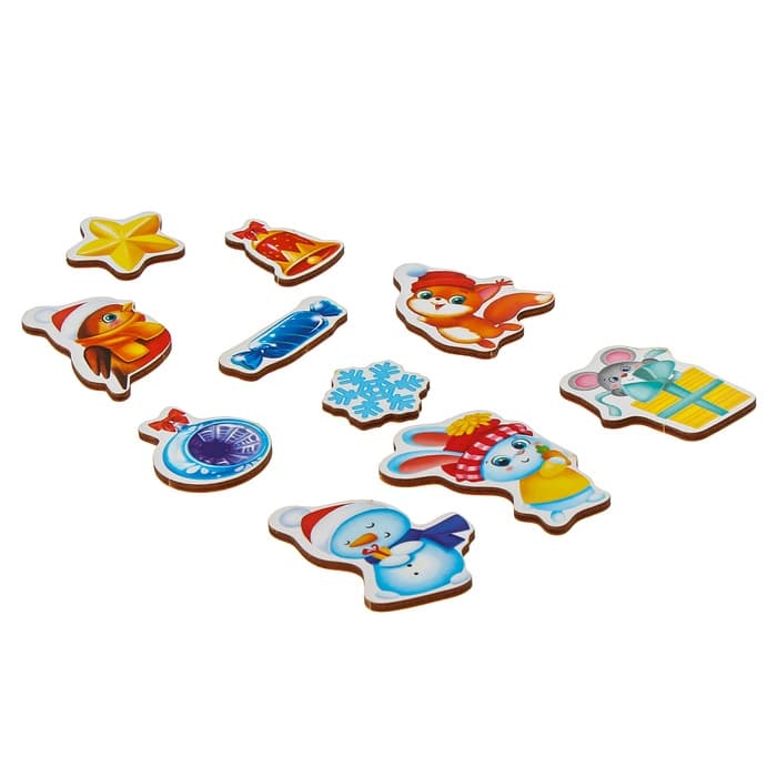 Головоломка Лесная мастерская «Наряди ёлочку»,новогодняя с липучками