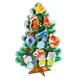 Головоломка Лесная мастерская «Наряди ёлочку»,новогодняя с липучками