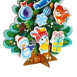 Головоломка Лесная мастерская «Наряди ёлочку»,новогодняя с липучками