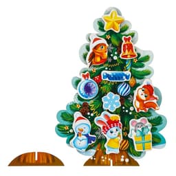 Головоломка Лесная мастерская «Наряди ёлочку»,новогодняя с липучками