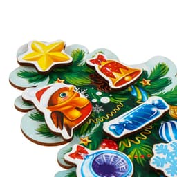 Головоломка Лесная мастерская «Наряди ёлочку»,новогодняя с липучками