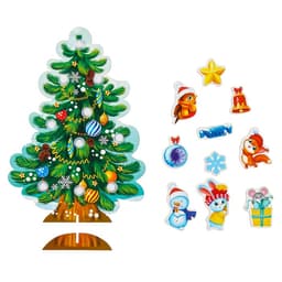 Головоломка Лесная мастерская «Наряди ёлочку»,новогодняя с липучками