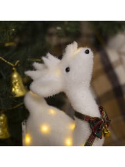 Светодиодная фигура «Олень» 16×30×9 см, флок, от батареек CR2032×2, свечение тёплое белое