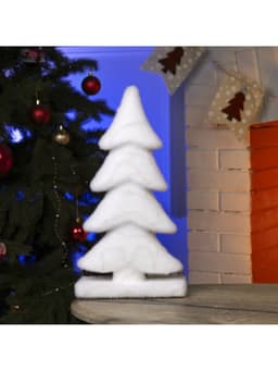 Светодиодная фигура «Ёлочка» 22×40×12 см, флок, от батареек ААх2, свечение тёплое белое