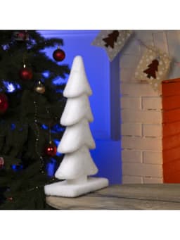 Светодиодная фигура «Ёлочка» 22×40×12 см, флок, от батареек ААх2, свечение тёплое белое