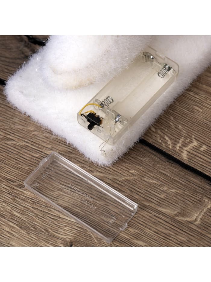 Светодиодная фигура «Ёлочка» 22×40×12 см, флок, от батареек ААх2, свечение тёплое белое