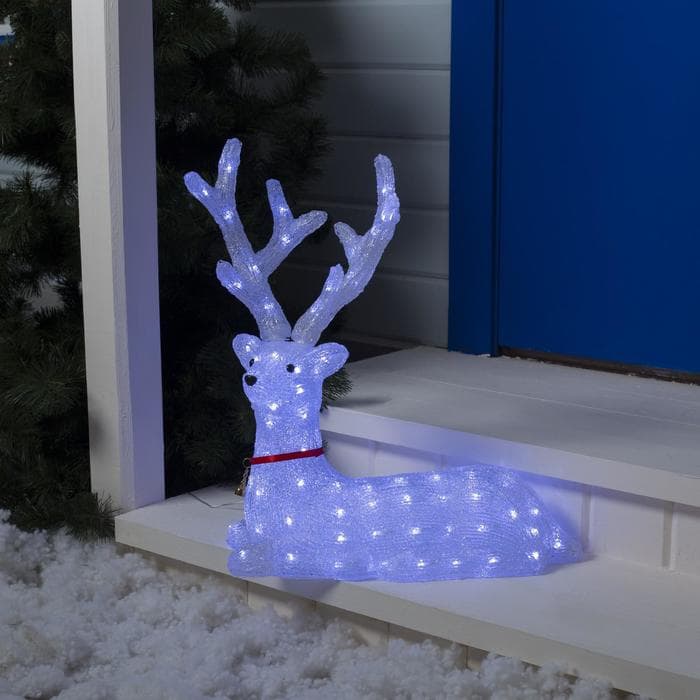 Светодиодная фигура «Олень благородный» 80×76×30 см, акрил, 176 LED, 8 режимов, 24 В, свечение белое
