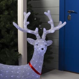Светодиодная фигура «Олень на прогулке» 100×130×30 см, акрил, 228 LED, 8 режимов, 24 В, свечение белое