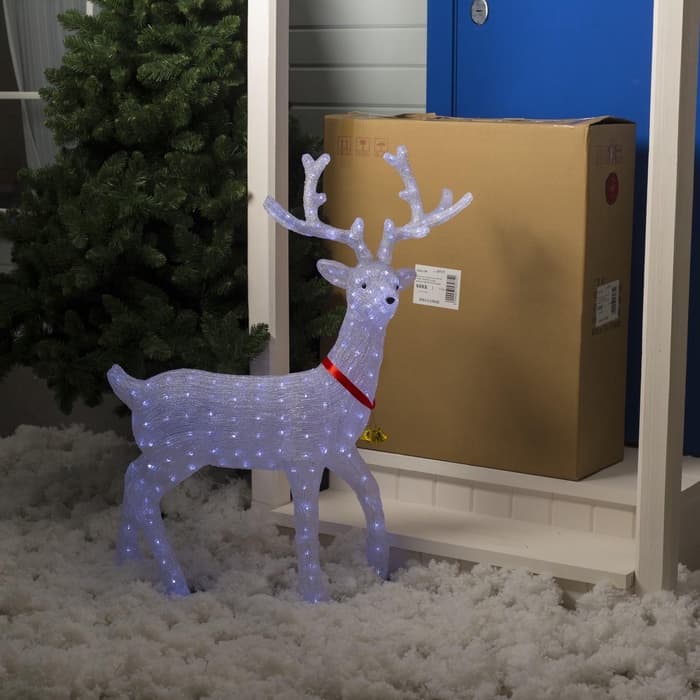 Светодиодная фигура «Олень на прогулке» 100×130×30 см, акрил, 228 LED, 8 режимов, 24 В, свечение белое