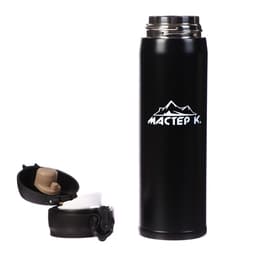 Термос Мастер К «Топ», 500 мл, 6.3×24.5 см, сохраняет тепло 8 ч, нержавеющая сталь, чёрный