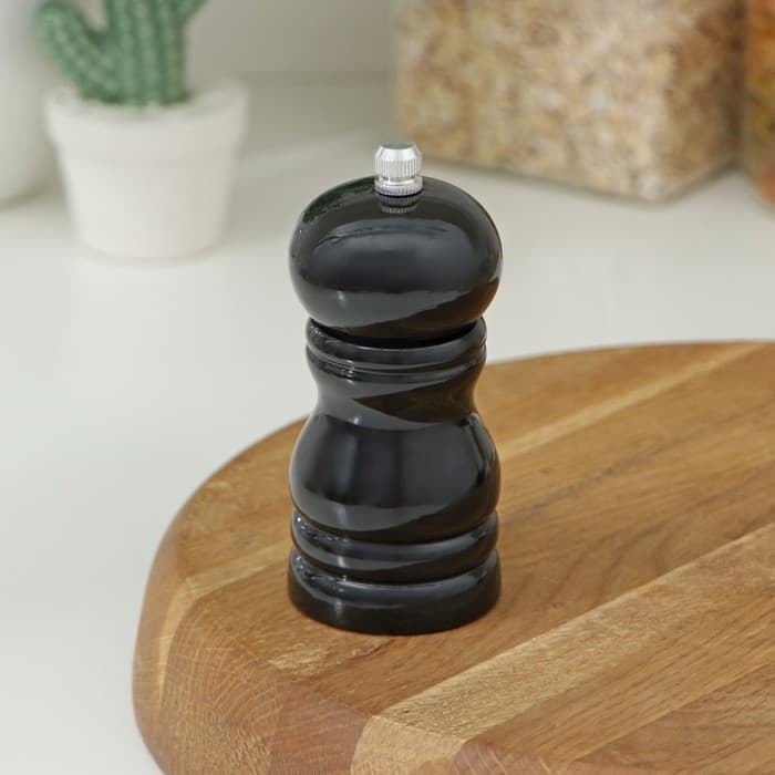 Мельница для специй Доляна «Краски», 11 см, дерево, чёрная