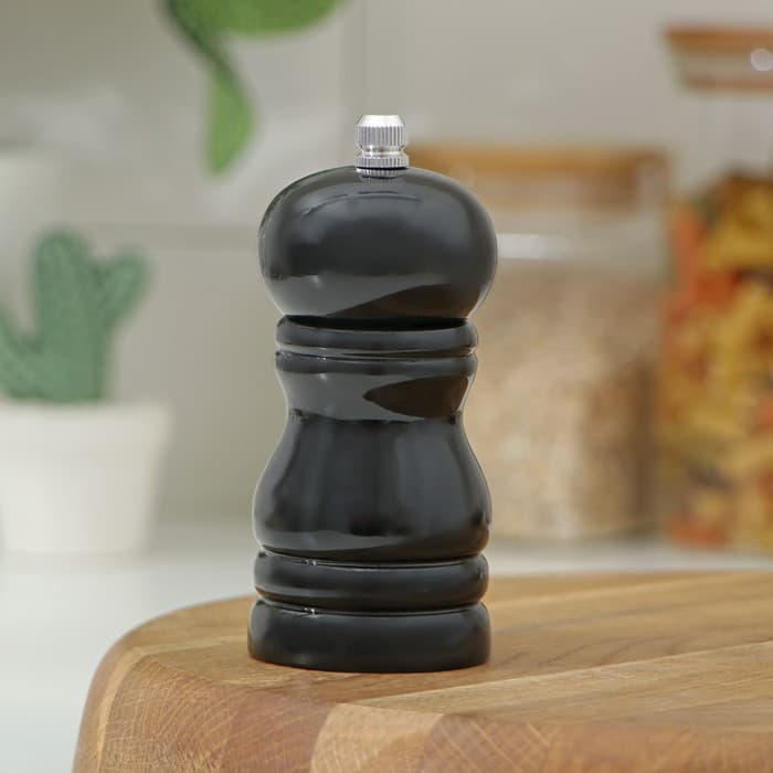 Мельница для специй Доляна «Краски», 11 см, дерево, чёрная