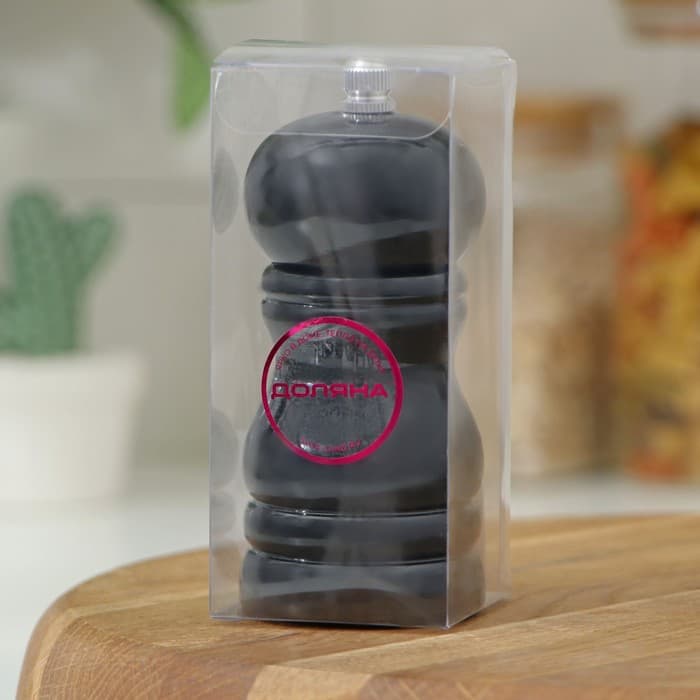 Мельница для специй Доляна «Краски», 11 см, дерево, чёрная