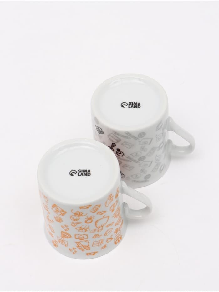 Кружки керамические парные «Муж и жена», 2 шт. по 140 мл, ложки 2 шт.