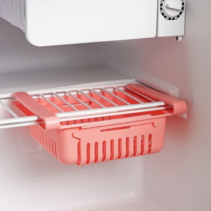 Полка подвесная в холодильник раздвижная Доляна, 20(28)×16.2×7.5 см, белая