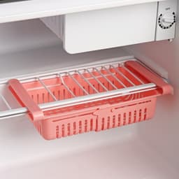 Полка подвесная в холодильник раздвижная Доляна, 20(28)×16.2×7.5 см, белая