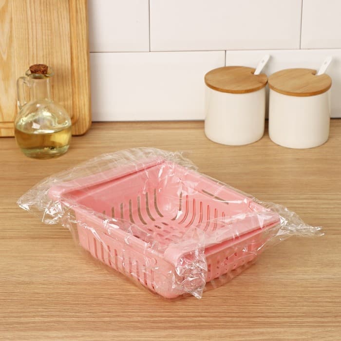 Полка подвесная в холодильник раздвижная Доляна, 20(28)×16.2×7.5 см, белая