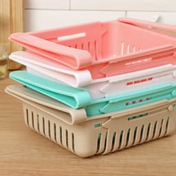 Полка подвесная в холодильник раздвижная Доляна, 20(28)×16.2×7.5 см, белая