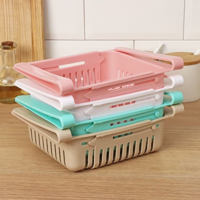 Полка подвесная в холодильник раздвижная Доляна, 20(28)×16.2×7.5 см, белая