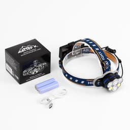 Фонарь налобный аккумуляторный «Мастер К», 4 LED, 2 COB, 2 АКБ, USB