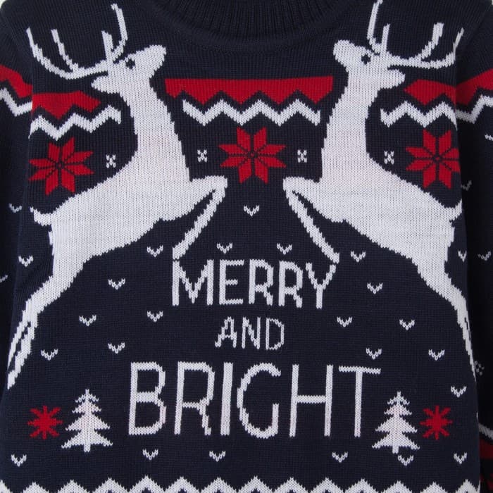 Джемпер детский новогодний вязаный KAFTAN: Family look, синий, размер 30 (98-104 см)