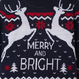 Джемпер детский новогодний вязаный KAFTAN: Family look, синий, размер 30 (98-104 см)