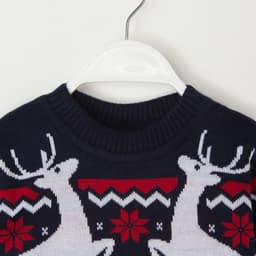 Джемпер детский новогодний вязаный KAFTAN: Family look, синий, размер 30 (98-104 см)